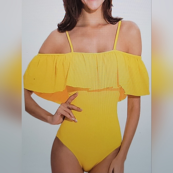 NWT RUFFLE SHOULDER STRAP FLOUNCE Swim Bathing Suit XL - Picture 2 of 13